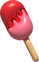 Ice cream stick. Multi colors. 3d illustration. png