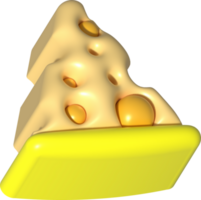 Piece of cheese, cheese icon, cheese realistic food, 3d rendering png
