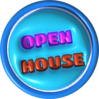 3d business open house icon e-commerce illustration png