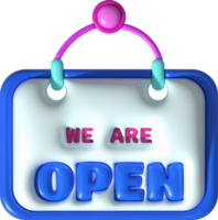 business we are open icon shop e-commerce illustration 3d png