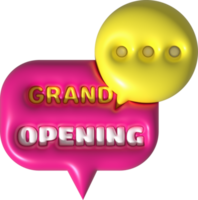 business grand opening hours icon shop e-commerce illustration 3d png