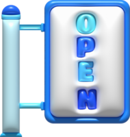 business opening hours icon shop e-commerce illustration 3d png