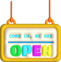 3d business come we are opening hours icon e-commerce illustration png