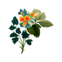 fleurs et feuilles aquarelle . ai généré png