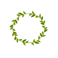 Abstract leaf wreath png