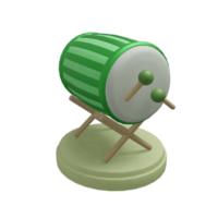 3D Illustration of Bedug Drum on the podium. Transparent Background. PRO PNG