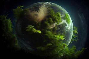 Green planet. Generative Ai photo