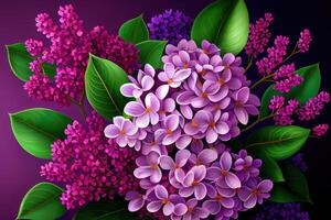 Lilac flowers background. photo