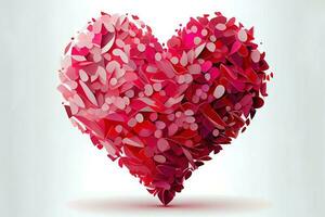 Surprising Pretty Pink and Red heart illustration with isolated background photo