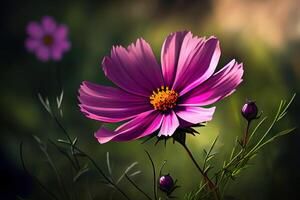 cosmos flor en el campo, bonito color. generativo ai foto