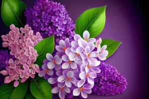 Lavender flowers isolated on white background. photo
