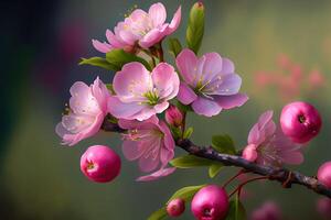 Spring Pink Blossoms. art style. photo
