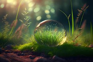 Green field in the countryside. photo