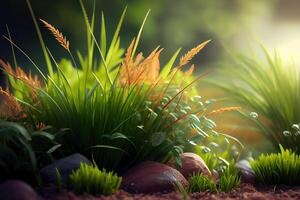 Green field in the countryside. photo