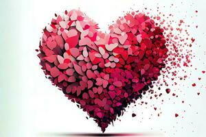 Wonderful Pretty Pink and Red heart illustration with isolated background photo