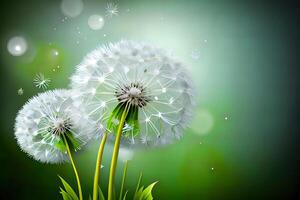 Seamless dandelion pattern. photo