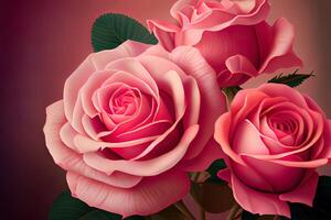 Pink rose against sky. photo