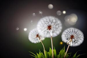 Seamless dandelion pattern. photo