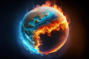 Exceptional Climate change and global warming effect this element finished by nasa 3d illustration rendering. photo