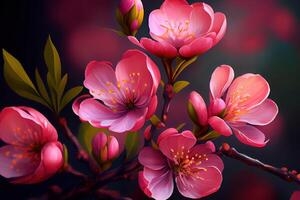 Spring tulips in watercolor style. photo