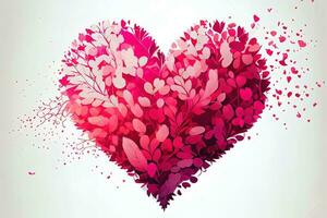 Surprising Pretty Pink and Red heart illustration with isolated background photo