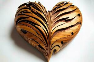 excelente corazón forma en madera foto