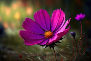 Cosmos flower in the field, nice color. photo