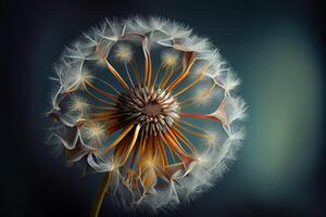 Dandelion flower art style. photo