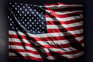 unido estados de America bandera, Estados Unidos bandera, bokeh antecedentes. generativo ai foto