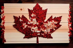 Canada day background with watercolor leaves. photo