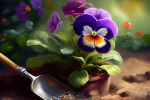 Little summer pansies. photo