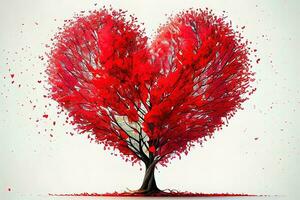 Surprising Red love tree heart shaped photo