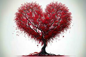 Surprising Red love tree heart shaped photo