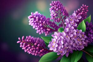 Lilac flowers background. photo