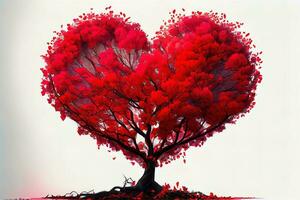 sorprendente rojo amor árbol corazón conformado foto