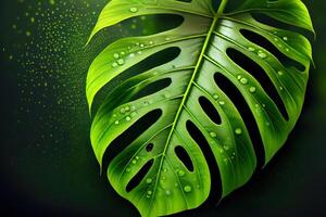 Green leaf, nature background. photo