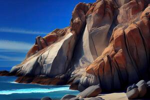 Scenic View Of Rock Formation In Sea. photo