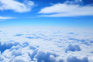 increíble ver de el cielo encima nubes terminado el tierra profundo azul cielo con blanco nubes generativo ai foto