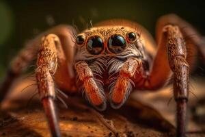 A closeup image of a spider head. A striking macro shot. photo