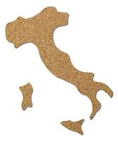 Italy map cork wood texture. photo