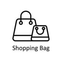 compras bolso vector contorno iconos sencillo valores ilustración valores