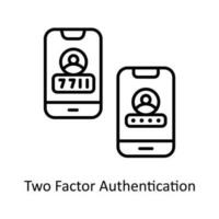 Two Factor Authentication Vector   outline Icons. Simple stock illustration stock