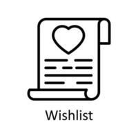 Wish list Vector   outline Icons. Simple stock illustration stock