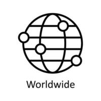 Worldwide  Vector   outline Icons. Simple stock illustration stock