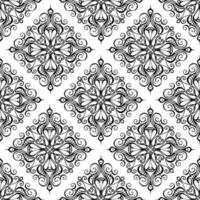 seamless graphic pattern, tile with abstract geometric black ornament on white background, texture, design photo