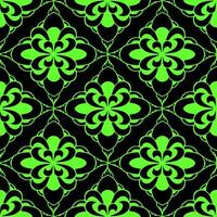 seamless tiling pattern of abstract geometric green elements on black background, texture, design photo