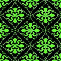 seamless tiling pattern of abstract geometric green elements on black background, texture, design photo