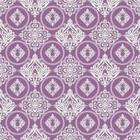 seamless graphic pattern, tile with abstract geometric white ornament on purple background, texture, design photo