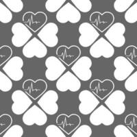 simple seamless pattern of white hearts on a gray background, texture, design photo