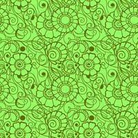 seamless pattern of olive contours of flowers on a light green background, texture, design photo